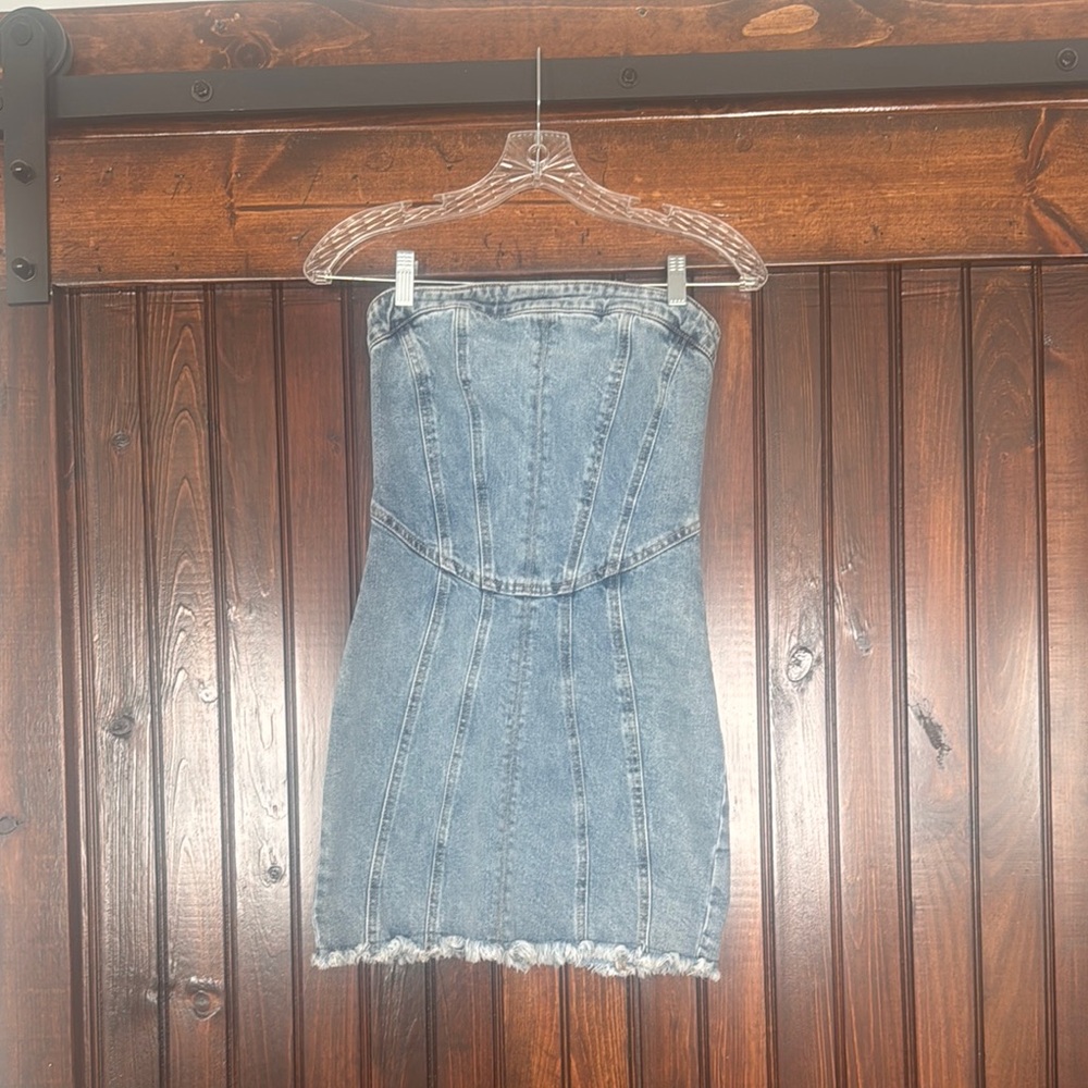 Strapless Denim Dress